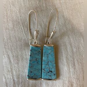 RLM Robert Lee Morris Faux‎ Turquoise Drop Dangle Earrings Pierced Ears
